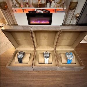 Men's Luxury Watch Set - Black, White, and Blue